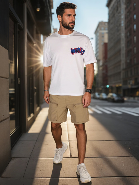 Herren Stoff Kampfshorts khaki Dstreet SX2507