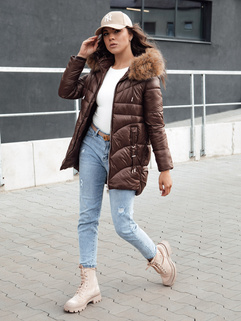 Damen Winterjacke mit Kapuze WINTERCHIC coffee Dstreet TY4458_1