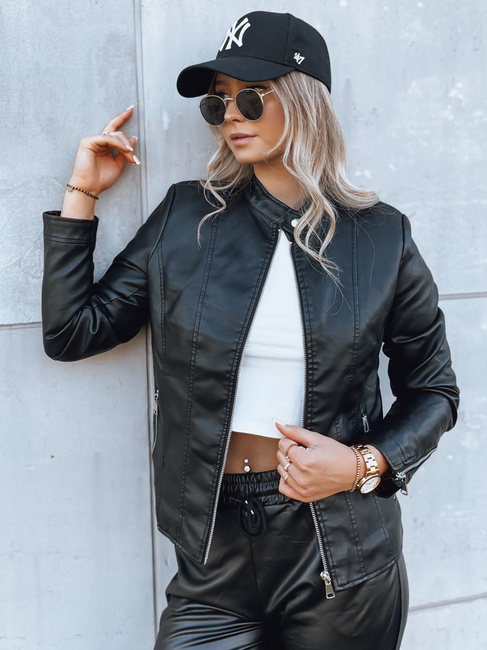 Damen Lederjacke TRENDY FUSION schwarz Dstreet TY3896