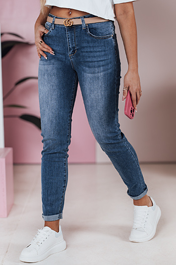 Damen Denim Hose slim fit medium FLEXI navy blau Dstreet UY2389