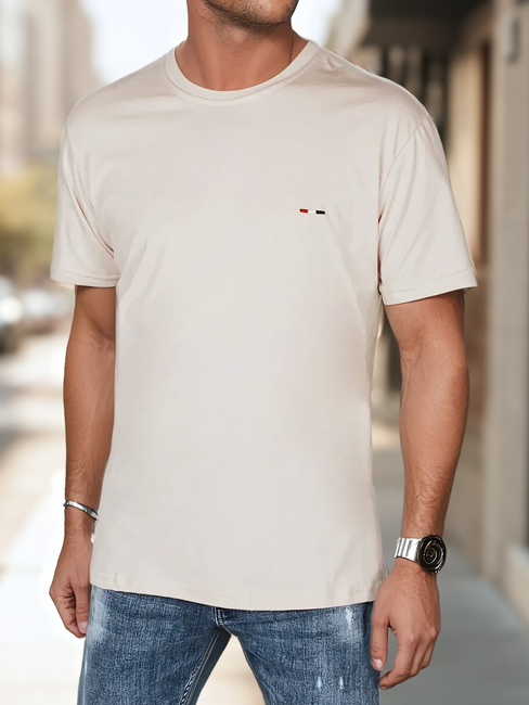 Besticktes Cappuccino-T-Shirt für Männer Dstreet RX5638