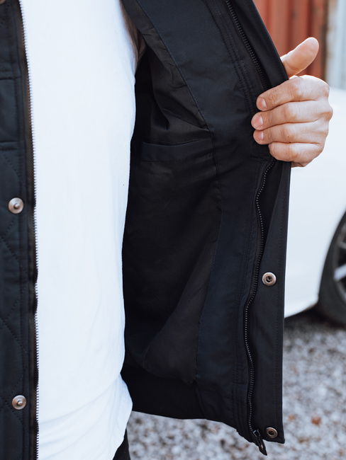 Herren Übergangs-Steppjacke mit Kapuze navy blau Dstreet TX5038