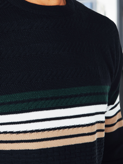 Marineblau gestreifter Herren-Pullover Dstreet WX2323