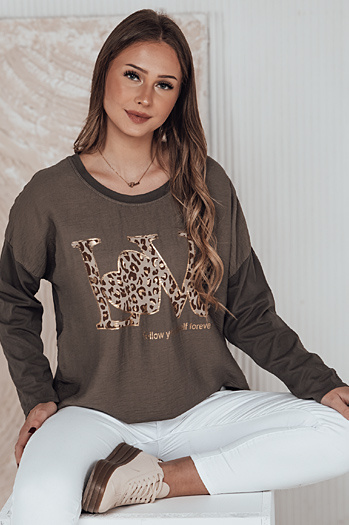 Damen Einheitsgröße Bluse LOVEGLOW dunkelbraun Dstreet RY2698