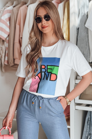 Bedrucktes Damen-T-Shirt KINDBE weiß Dstreet RY2614