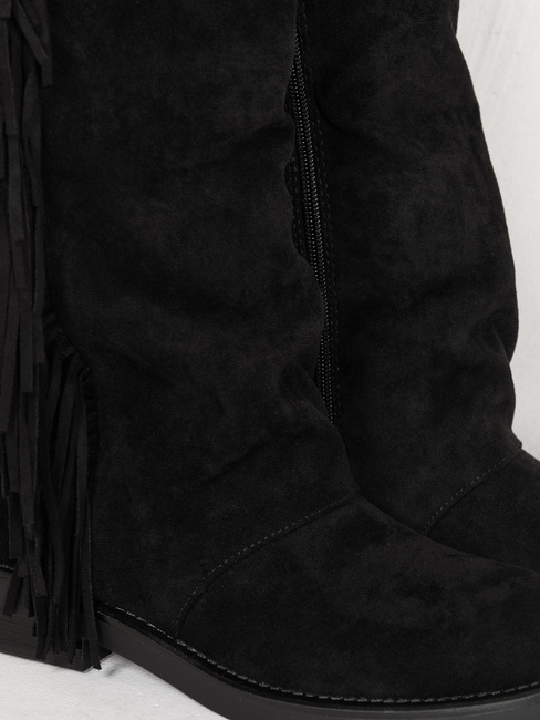 Damen Wildleder schwarz Stiefel Dstreet ZY1337