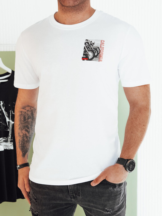 Herren T-shirt mit Aufdruck Farbe Weiß DSTREET RX5481