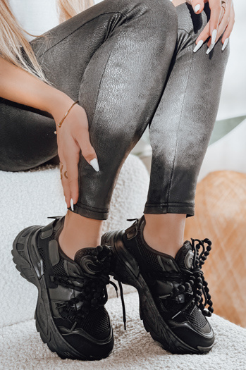 Damen hohe Plateau Turnschuhe BEASTAR schwarz Dstreet ZY0831