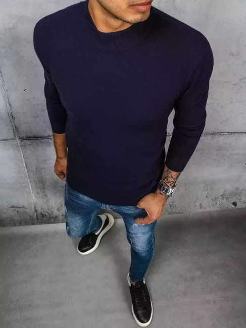 Herren Halb Rollkragen Pullover Dunkelblau Dstreet WX1898