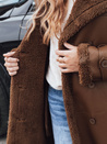 Damen Wintermantel CHICFROST lang braun Leder Dstreet TY4992