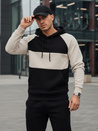 Herren-Kapuzenpulli mit Asche und schwarzen Streifen Dstreet BX5898