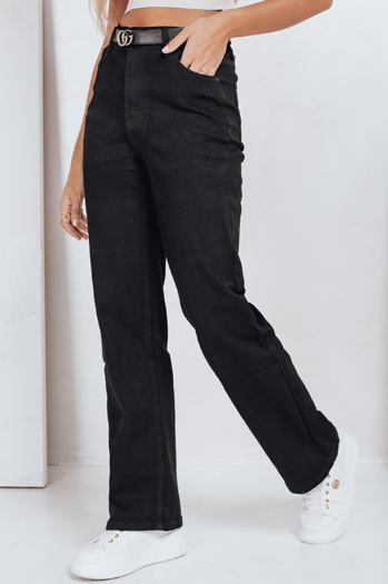 Damen Jeans mit weitem Bein schwarz Dstreet UY2748