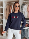 Damen Sweatshirt in Übergröße mit Stickerei SOFTRUS navy blau Dstreet BY1410