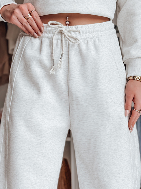 Damen Jogginghose mit weitem Bein DRESMOOD PREMIUM hellgrau Dstreet UY2685