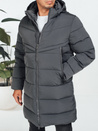 Herren Winterjacke mit Kapuze dunkelgrau gesteppt TX5071