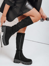 Damen Wildleder Plateaustiefel schwarz Dstreet ZY1103