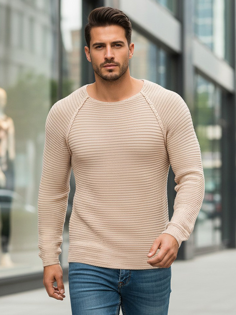 Herren Strickpullover Beige Dstreet WX1578