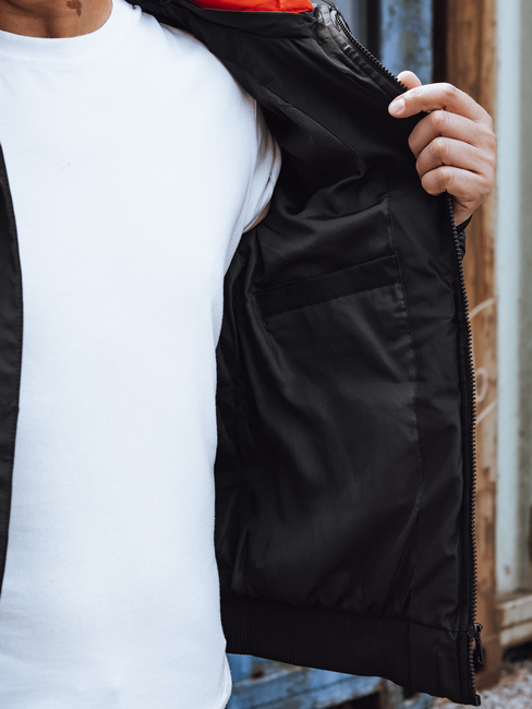 Herren Steppwinterjacke mit Kapuze schwarz Dstreet TX4828