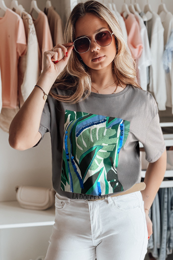 Damen T-shirt mit Aufdruck MUYUMBA Farbe Graphite DSTREET RY2619