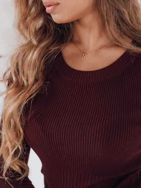 Damen-Rippenpullover NOLVIE burgundy Dstreet MY2493