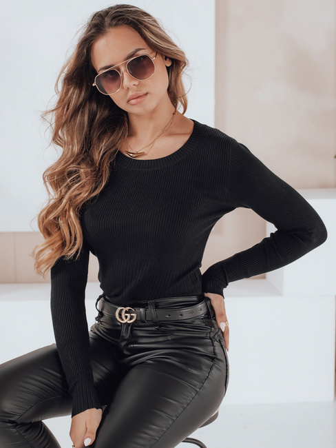 Damen Rippenpulli NOLVIE schwarz Dstreet MY2492