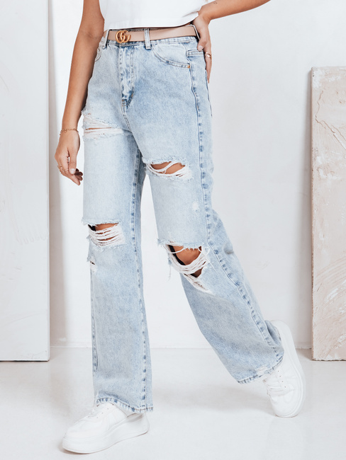Weite Rippenjeans für Frauen blau Dstreet UY2794