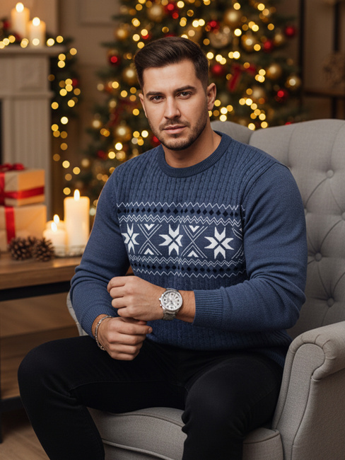 Blauer Pullover für Männer Dstreet WX2279z