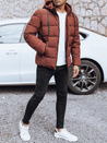 Herren Steppwinterjacke mit Kapuze ziegelgrau Dstreet TX5062