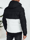 Herren Winterjacke mit Kapuze schwarz und weiß Dstreet TX5050