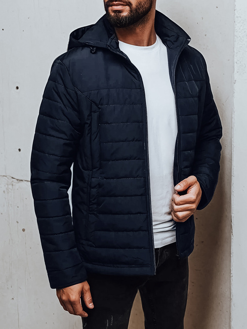 Herren Übergangsjacke mit Steppkapuze navy blau Dstreet TX5008
