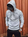 Herren Kapuzenpullover mit Aufdruck Grau Dstreet BX5314