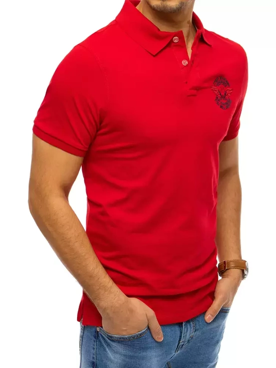 Herren Poloshirt mit Stickerei Rot Dstreet PX0469