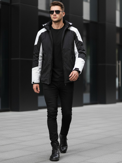 Herren Winterjacke mit Kapuze schwarz Dstreet TX5123