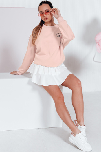 Damen Sweatshirt in Übergröße mit Stickerei SOFTSLON rosa Dstreet BY1432