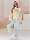Damen Sweatshirt in Übergröße bedruckt HAPIRES cappuccino Dstreet BY1483