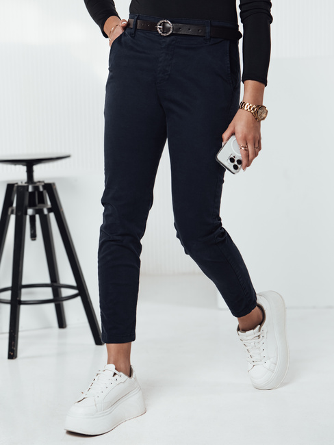 TRENDIOSS Damenhose mit Gürtel navy blau Dstreet UY2267