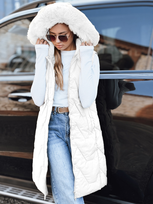 Kamizelka damska pikowana biała Dstreet TY5261