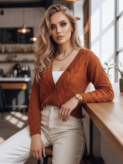 Damen Strickjacke NISTEL Farbe Camel DSTREET MY1684