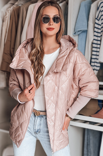Gesteppte Damen-Übergangsjacke in Übergröße PUFFILOF rosa Dstreet TY4854