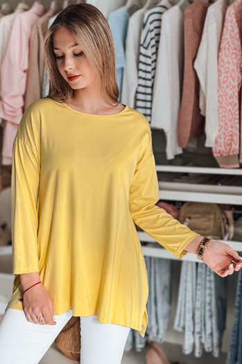 Damen Bluse in Buttercreme Übergröße mit Anhänger COMFILA gelb Dstreet RY2791