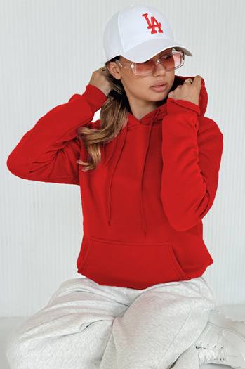 Damen Kapuzenpullover BASIC Rot BY0175