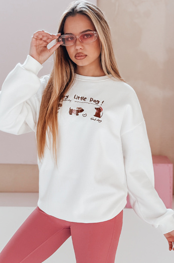 Damen Sweatshirt in Übergröße mit Dackel JAMNIKOVE weiß Dstreet BY1498