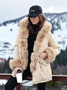 Damen Winter Parka Jacke mit Fell CHARMFUR beige Dstreet TY4770