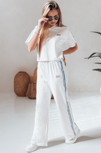 Damen Trainingsanzug in Übergröße SPORT LIKE weiß Dstreet AY1144