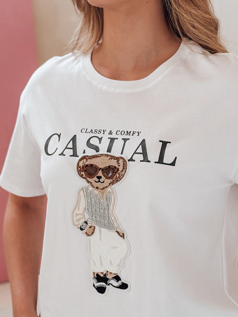 Damen-Teddybär T-Shirt MISTREET weiß Dstreet RY2874
