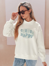Damen Sweatshirt in Übergröße bedruckt HAPIRES weiß Dstreet BY1484