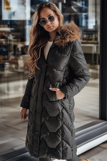 Lange Damen Steppjacke WINTERACT schwarz Dstreet TY4778