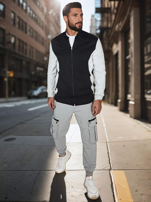 Herren Sweatshirt mit Reißverschluss und Stehkragen schwarz Dstreet BX5909