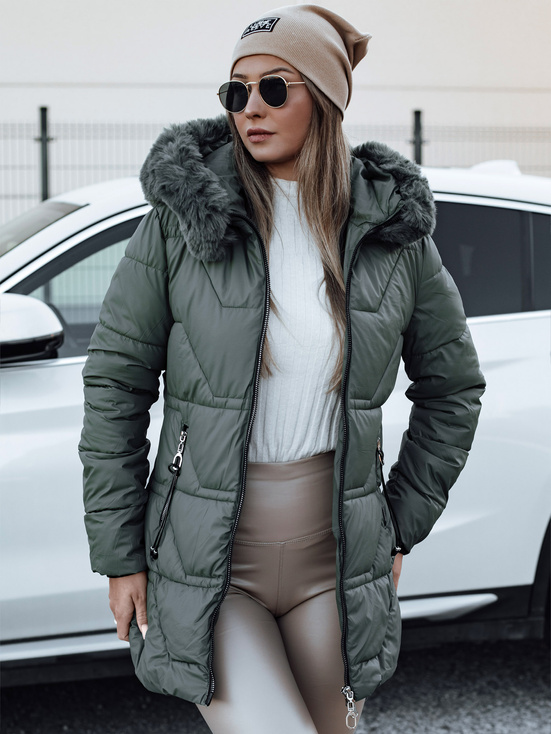 Damen Winterjacke mit Kapuze KRISTA grün Dstreet TY4729