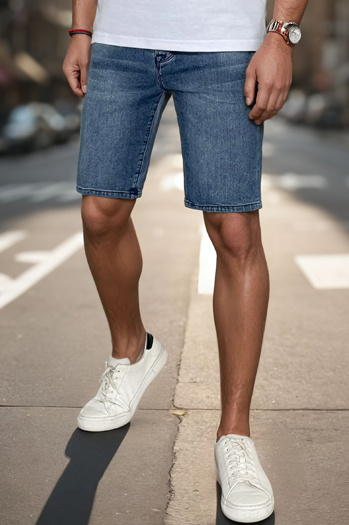 Kurze blaue Herrenjeans Dstreet SX2489